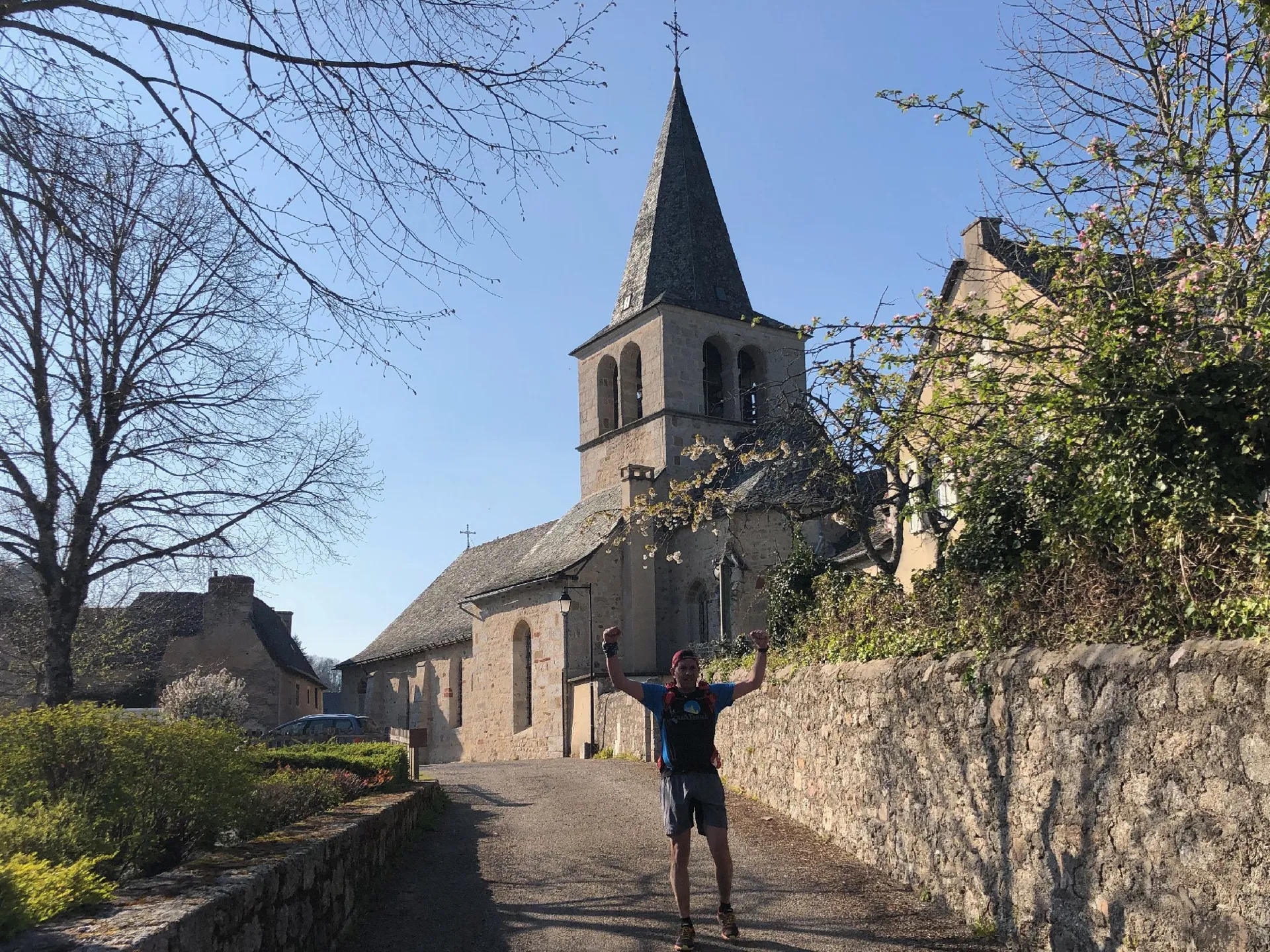 Sur le circuit trail de Sénergues après 27 km de course