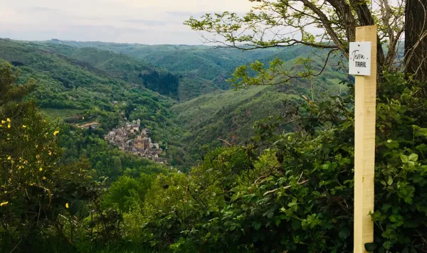 point de vue sur Conques à l'arrivée du KV