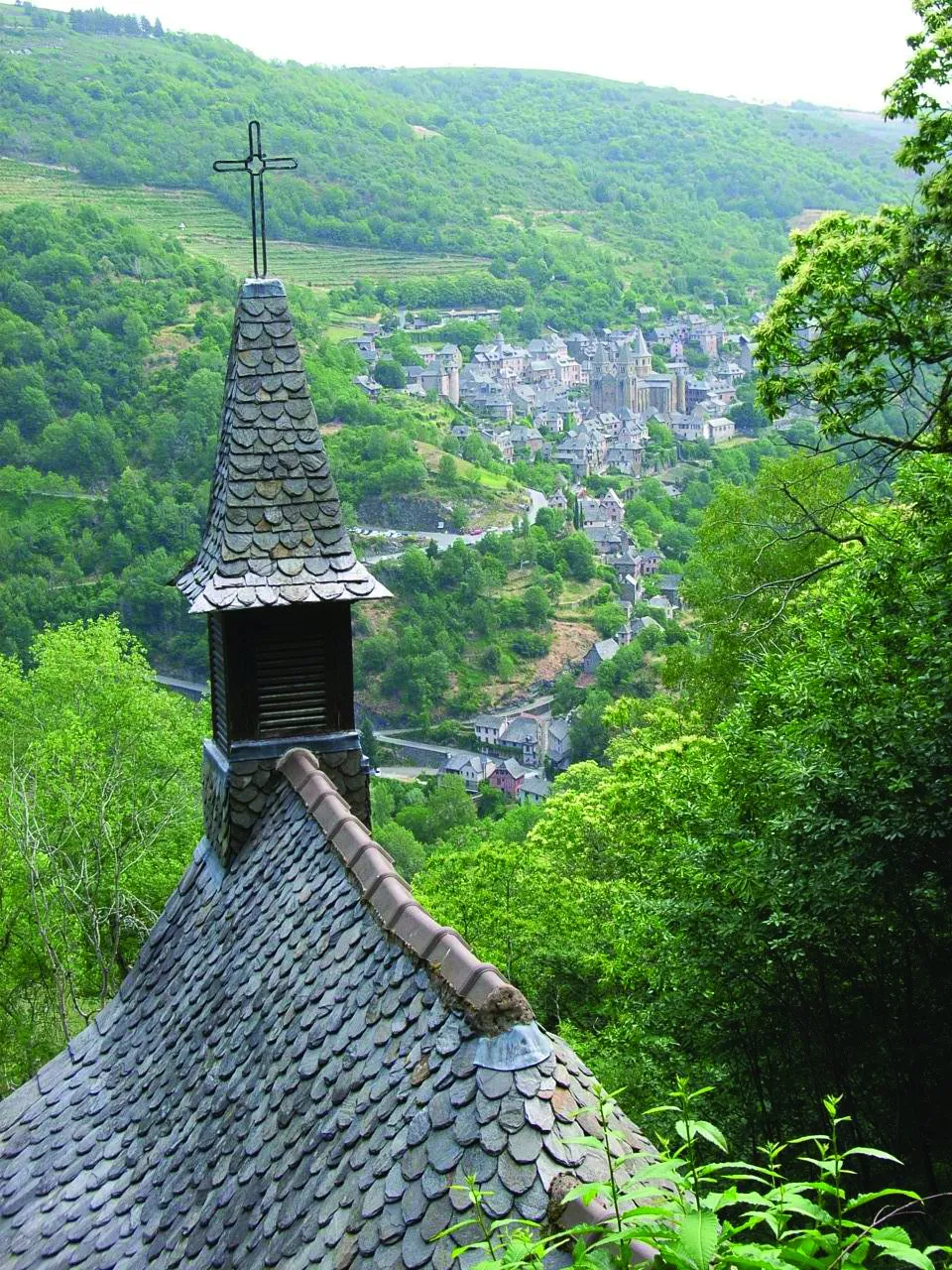 Vue de Conques au niveau de la chapelle Sainte-Foy